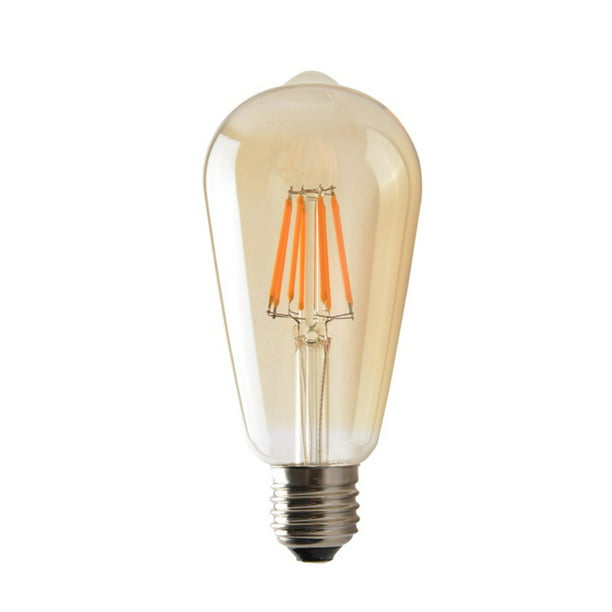 3-Pack Led Dimmable Hearts Edison Bulbs LED Vintage Light Bulb Fixtures,ST64 E26 or E27 Base Amber Gold Glass 4W 110V Antique Filament Edison Light Bulbs,2300K Warm White 